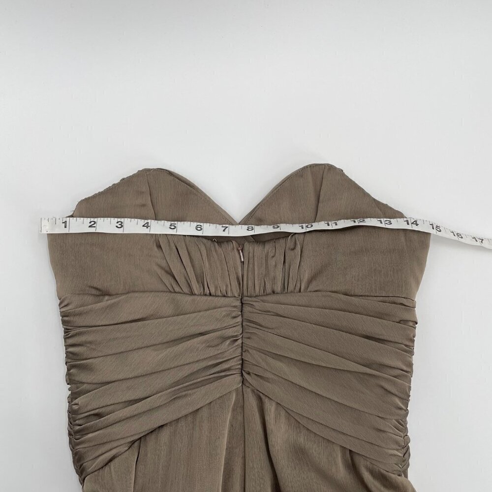 Alvina Valenta Taupe Sweetheart Neck Prom Chiffon Bridesmaid Dress Womens Size 6 - Picture 6 of 11